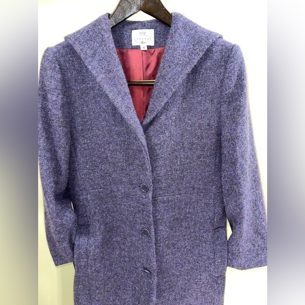 TOCCA 100% Wool Vintage Peacoat Plum Color Size 8 - Picture 5 of 12